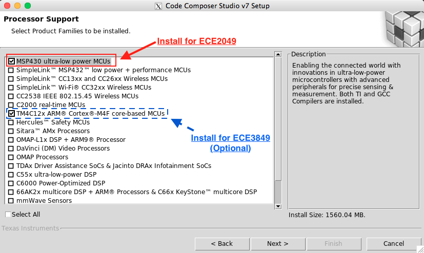 Configuring processor support